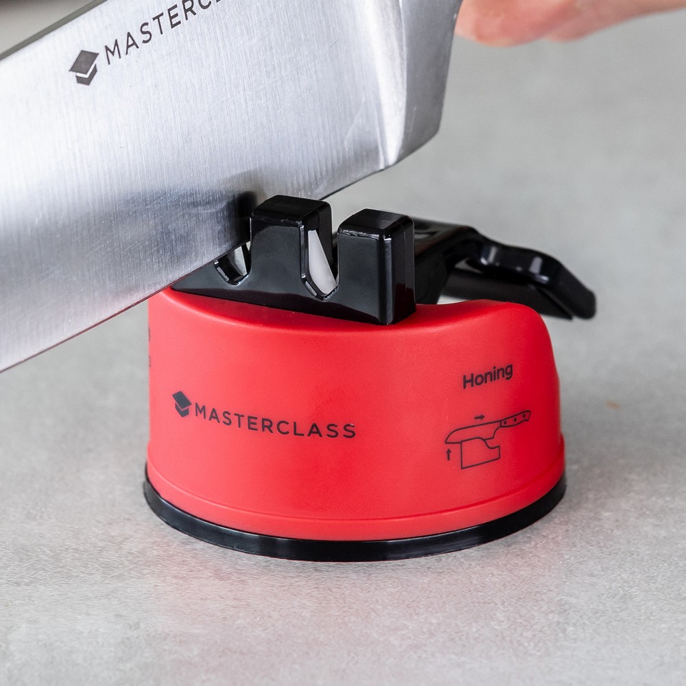 MasterClass 英國 雙槽磨刀器(紅) / 陶瓷刀磨刀器 輕巧磨刀器
