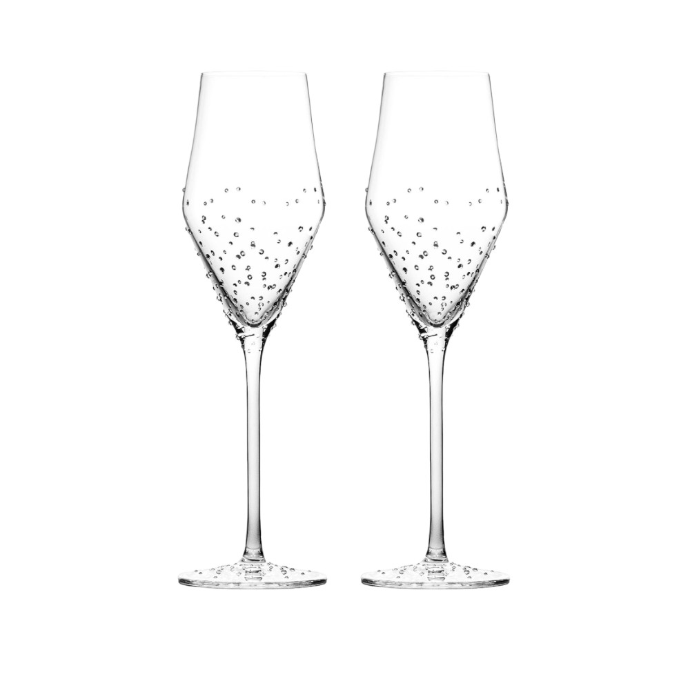GRANDI 極光260會呼吸的香檳杯/水鑽香檳杯260ml-2入組