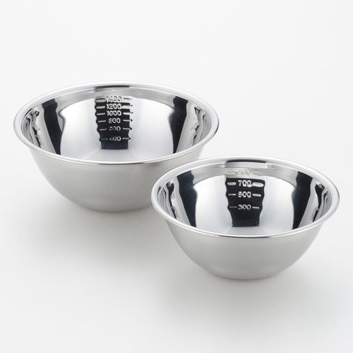 YOSHIKAWA 日本刻度式不鏽鋼調理缽組 2入(18/21cm)