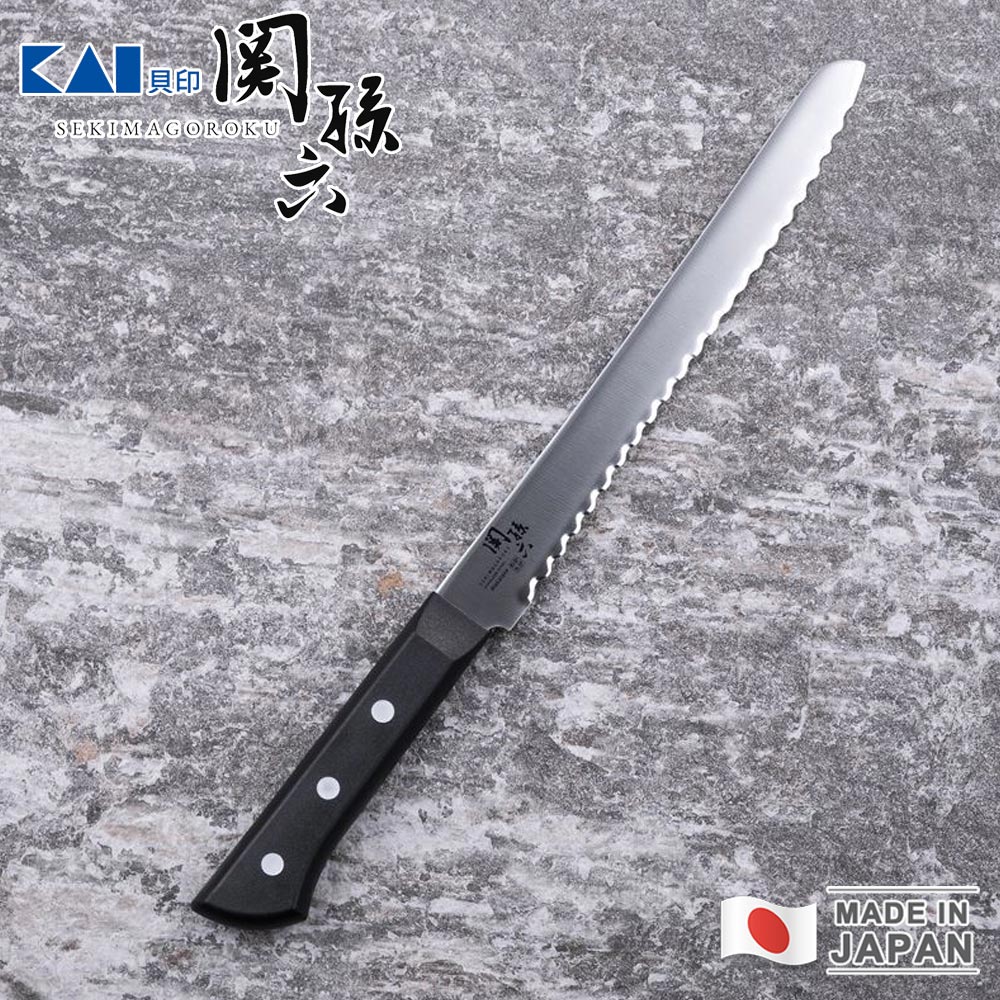 KAI 貝印日本製關孫六若竹系列不鏽鋼冷凍用菜刀21cm 鋸齒刀冷凍食材