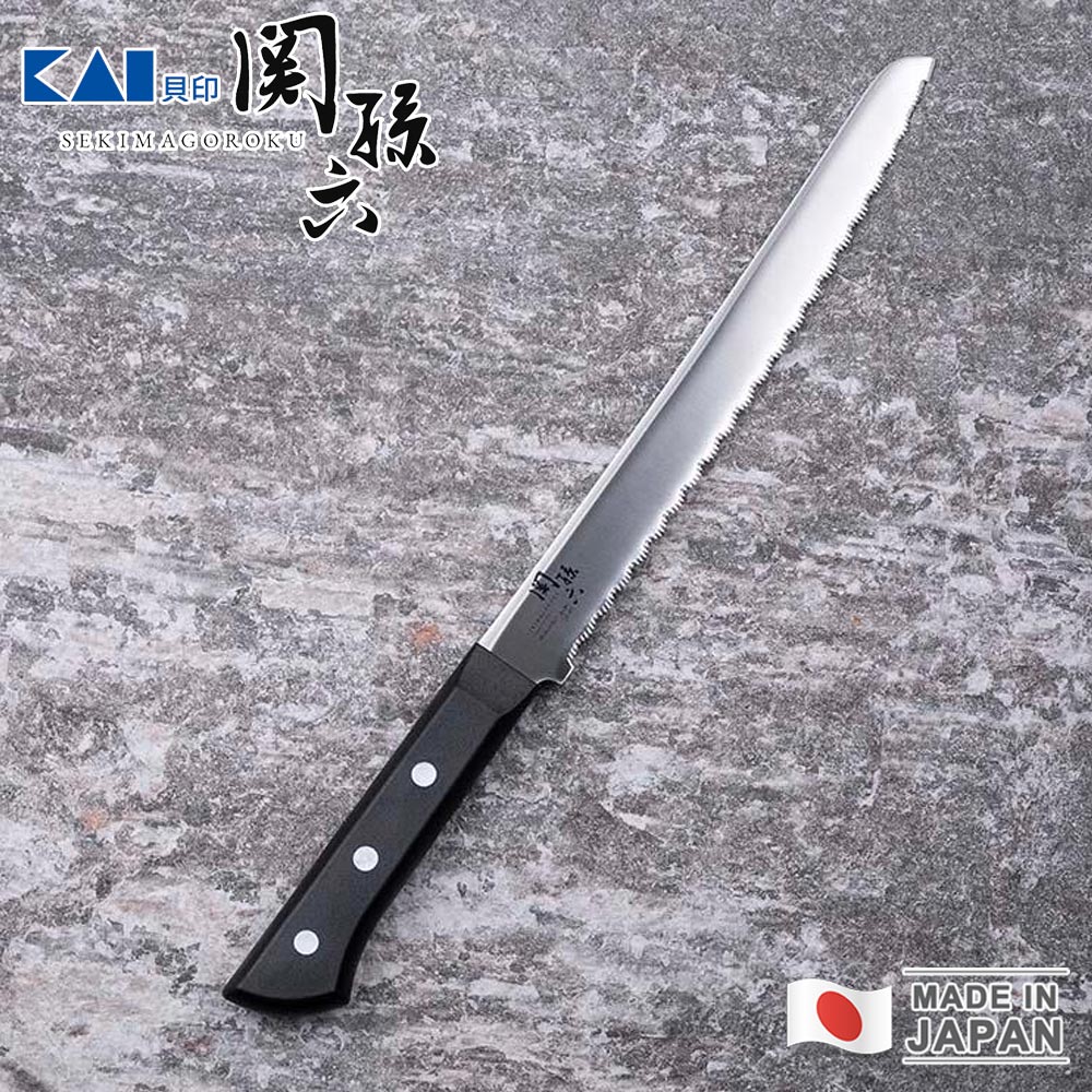 KAI 貝印日本製關孫六若竹系列不鏽鋼冷凍用菜刀21cm 鋸齒刀冷凍食材