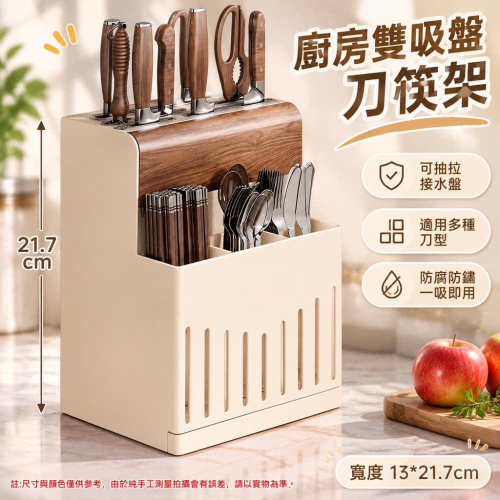 【銳達】廚房檯面刀架 置物架 多功能湯匙筷子筒 刀架一體收納盒 家用菜刀架
