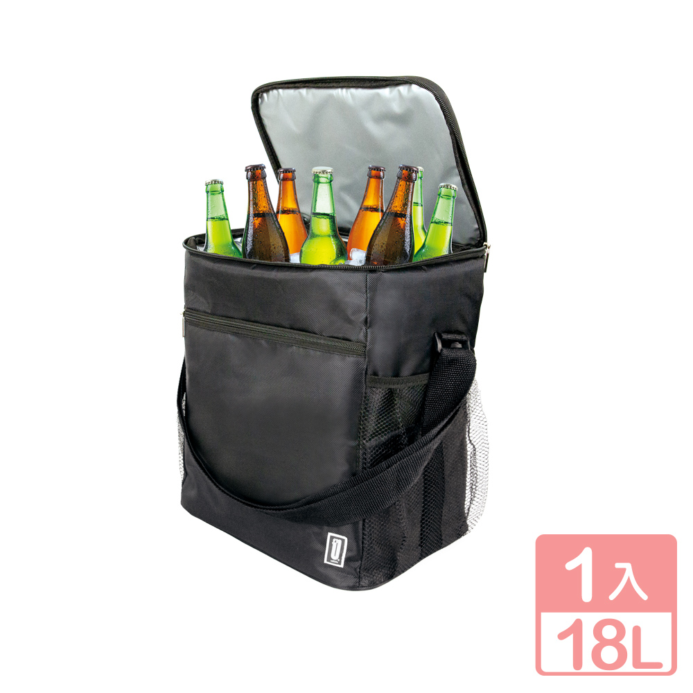 《真心良品xUdlife》酷黑摺疊保溫保冷袋(直立)18L-1入