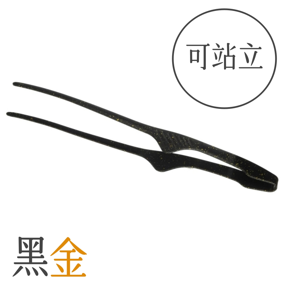 日本TKG仙武堂可站立職人燒烤夾18-0不鏽鋼陽極氧化烤肉夾BTVJ601黑金(小夾頭;一體成型衛生;厚實不易斷)