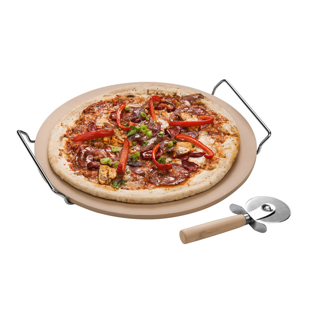 Premier 英國 披薩刀+石陶披薩烤盤(33cm) / Pizza 比薩 圓形烤盤
