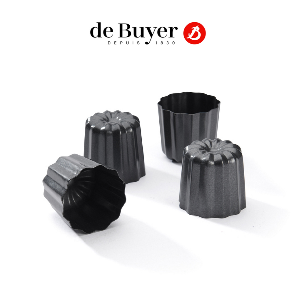 de Buyer 畢耶 不沾烘焙系列 4入不沾可麗露模