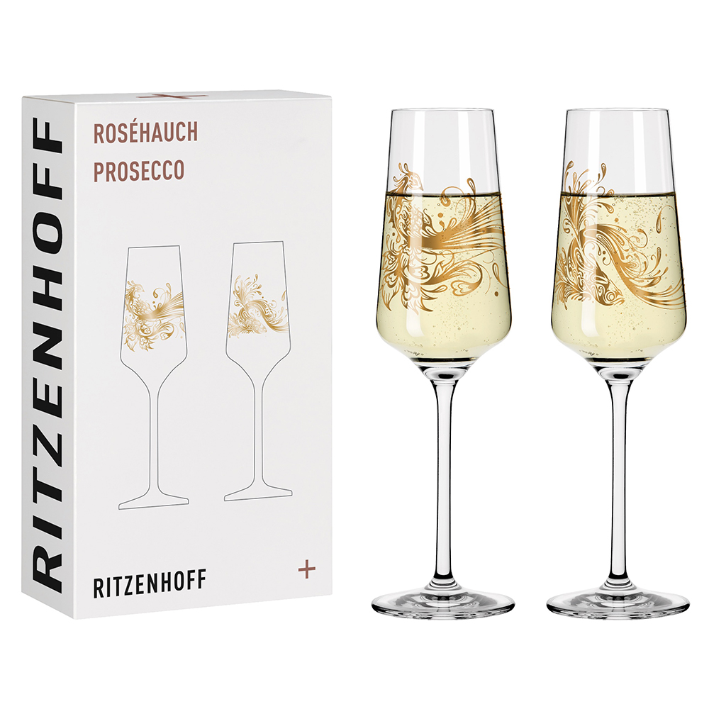 RITZENHOFF Rose Touch/輕柔相遇系列 香檳氣泡酒對杯-孔雀與錦鯉