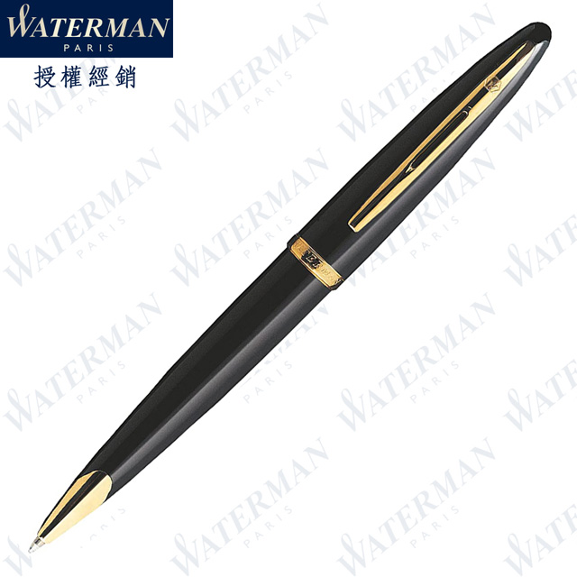 WATERMAN 威迪文 海洋系列 麗雅黑色金夾 原子筆 法國製造