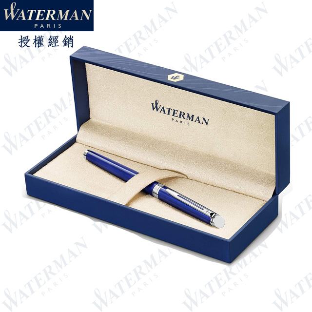 WATERMAN 威迪文 雋雅系列 寶石藍白夾 F尖 鋼筆 法國製造(HEMISPHERE系列)