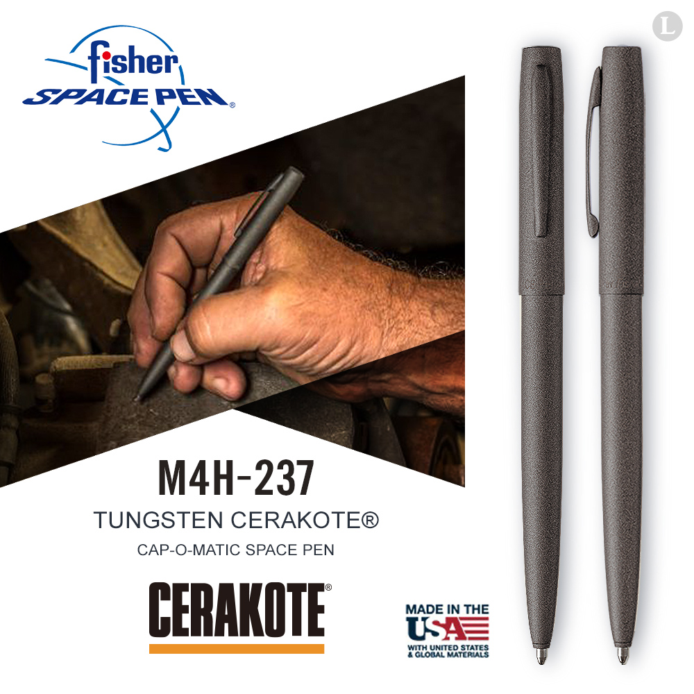 Fisher Space Pen TUNGSTEN CERAKOTE 鎢鋼色按壓式太空筆 M4H-237