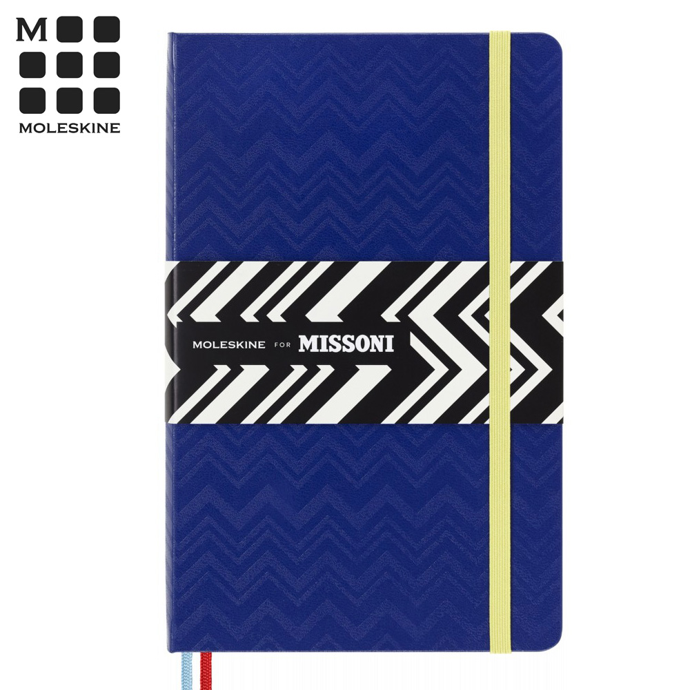 MOLESKINE MISSONI聯名筆記本(L型橫線)鋸齒藍 PChome 24h購物