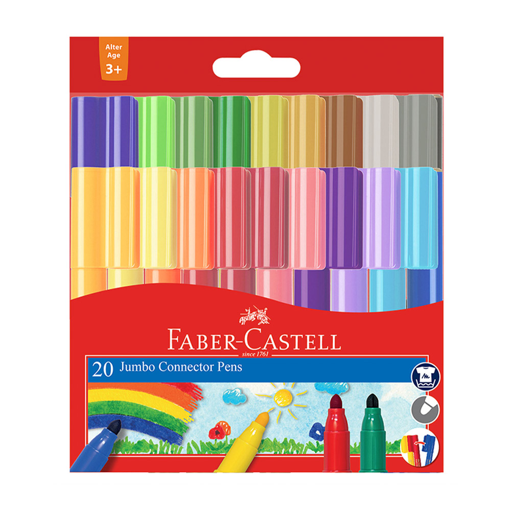 Faber-Castell 輝柏 德國 美術生指定用品 JUMBO 20色連接筆組