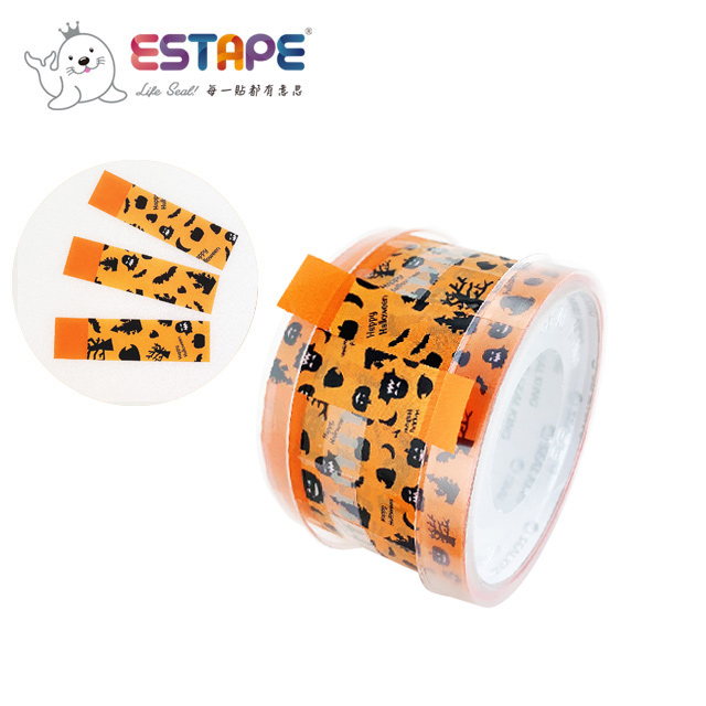 【ESTAPE】節慶易撕貼｜黑色萬聖節（14mm x 55mm/封口/包裝/黏貼）