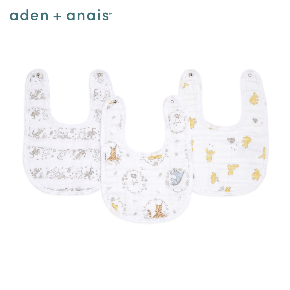 Aden & Anais 經典圍兜3入/維尼朋友