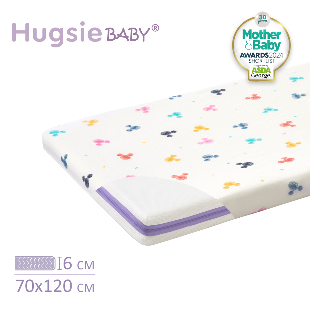 HUGSIE 好喜 HugsieBABY迪士尼系列透氣水洗嬰兒床墊(附贈迪士尼抗菌床單) 70x120 三年保固