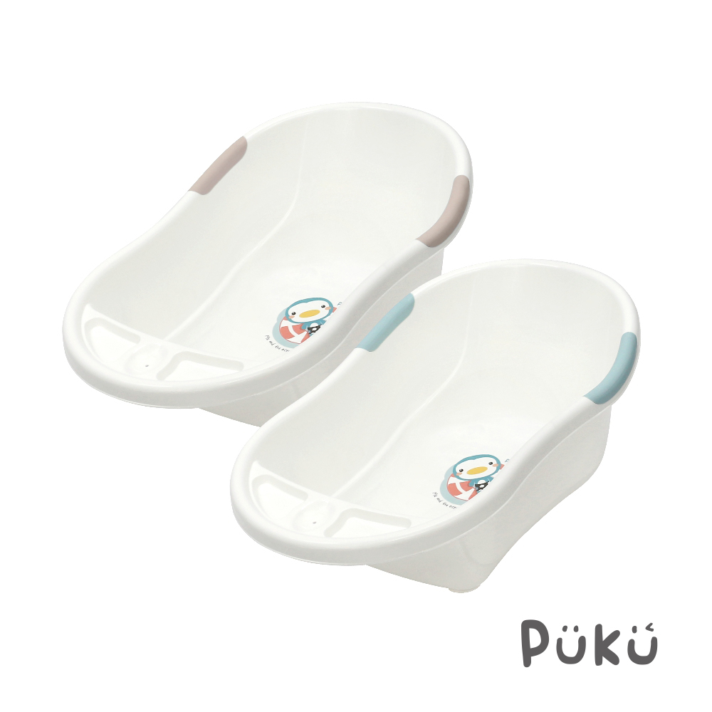 PUKU 藍色企鵝 雙色浴盆L(水色/粉色)