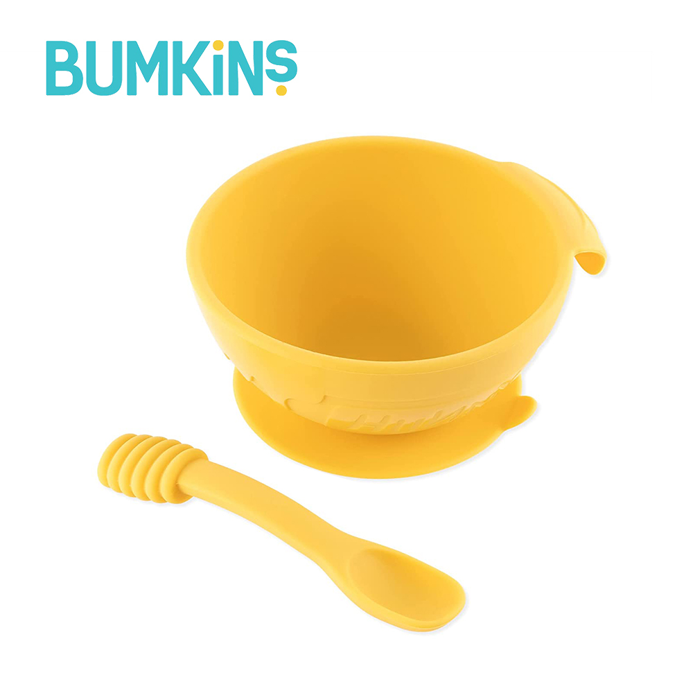 Bumkins 美國 迪士尼寶寶矽膠餐碗組(維尼)