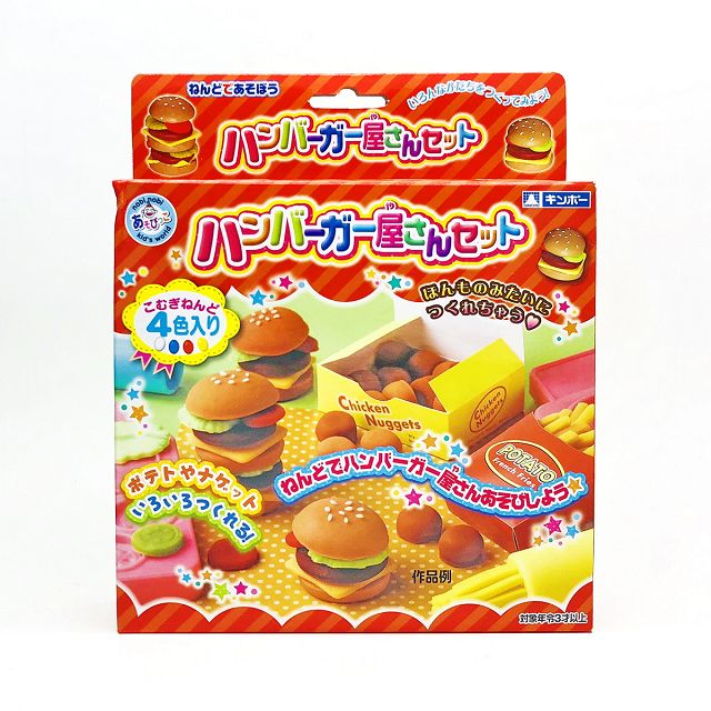 日本gincho 銀鳥無毒粘土小麥黏土4色入附模具組 漢堡餐組 0075 Pchome 24h購物