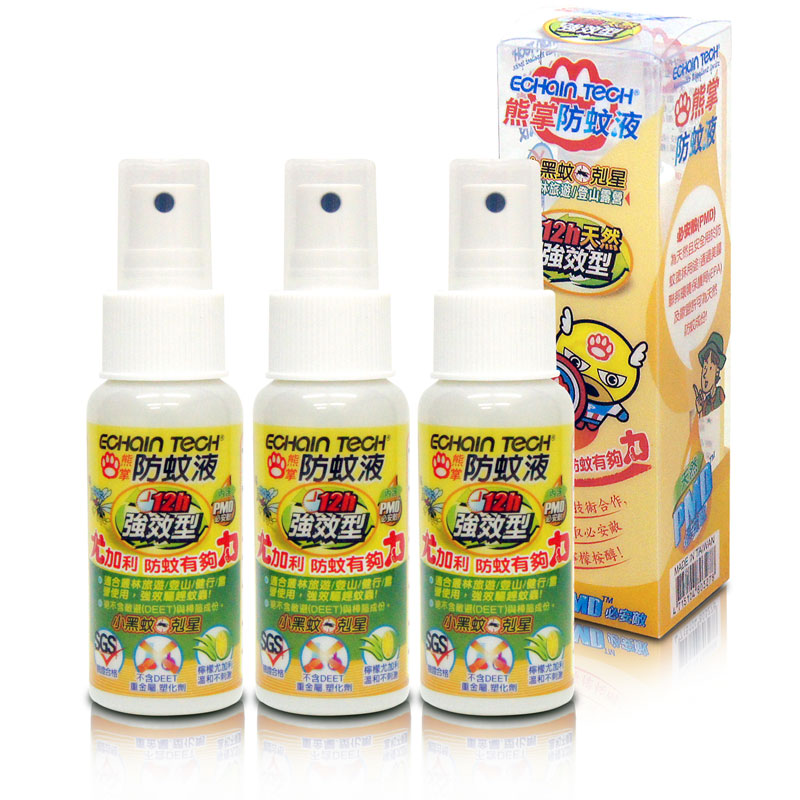 ECHAIN TECH 強效型 防蚊液 超值3瓶組 60ml X 3 PMD配方 家蚊 小黑蚊適用
