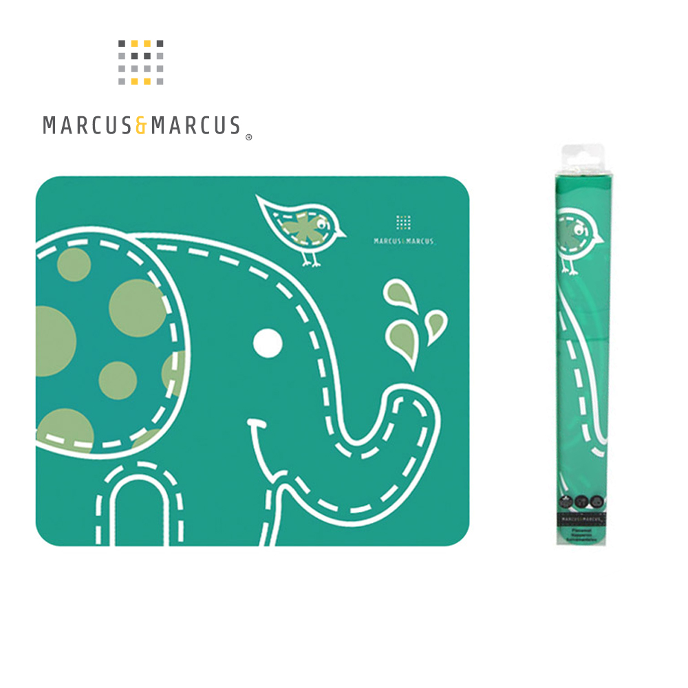 MARCUS & MARCUS 動物樂園矽膠餐墊-綠大象