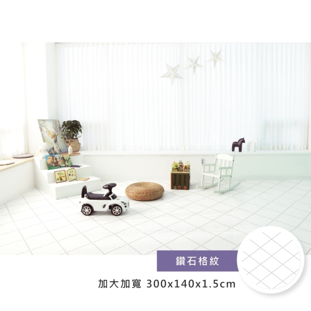 bebe 【韓國 Clair】鑽石格紋-ROLL MAT-加大加寬300*140*1.5cm