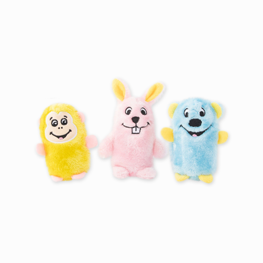 ZippyPaws 毛茸茸夥伴-猴子兔子熊熊 寵物玩具 (啾啾聲 有聲玩具 狗玩具 )