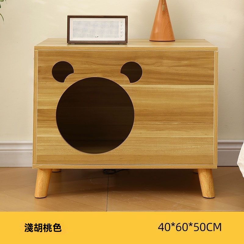 YIJIE 晨曦 床頭萌寵儲物櫃 貓窩床邊櫃三合一 小型貓舍狗房帶睡艙