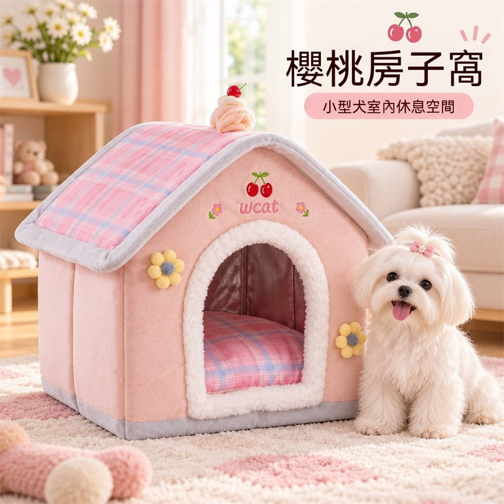 SweetPet甜寵 可拆洗狗窩 小型犬寵物窩 寵物帳篷 秋冬保暖寵物室內休息屋子