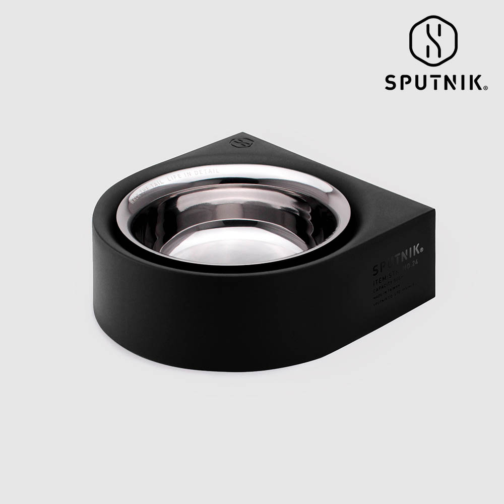 SPUTNIK 斯普尼克 寵物防蟻碗-黑色 寵物碗不鏽鋼碗