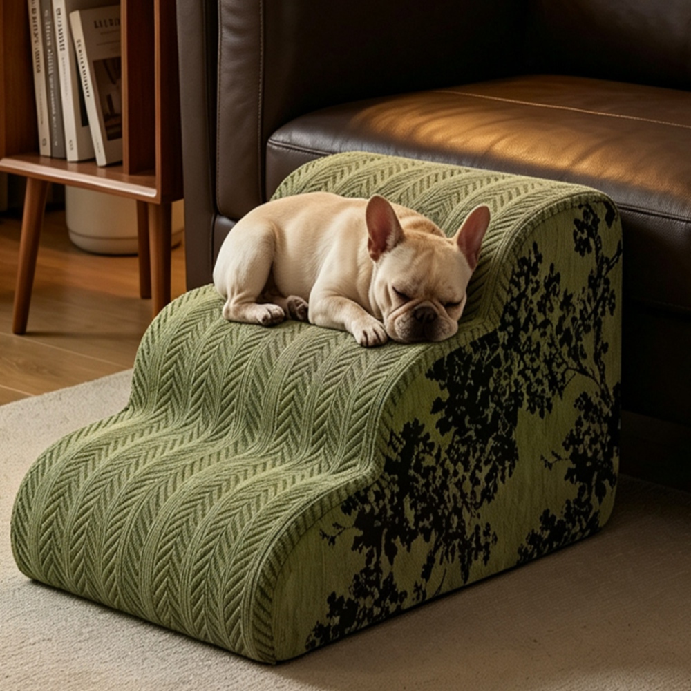 【設彩】三階寵物樓梯 40*56*35cm 老年犬專用狗狗爬梯 床邊輔助梯子(防滑底面 強力承重)