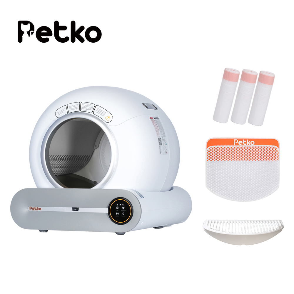 PETKO 佩可 智能貓砂機/貓砂盆_可APP遠端操控-清潔配件組合(贈垃圾袋x3/漏砂墊/控砂盒)