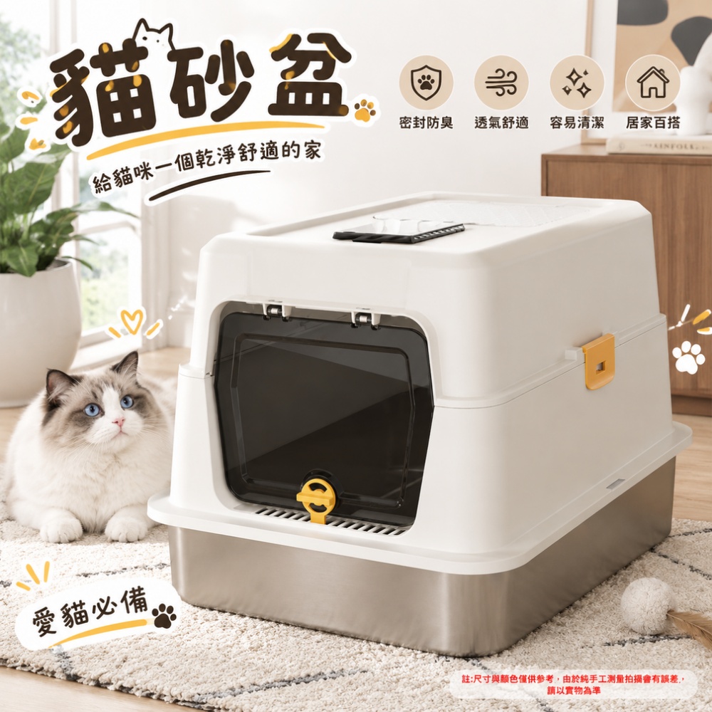 【佳美多】半封閉貓砂盆 貓砂盆 大號貓砂盆 防帶砂貓砂盆 貓廁所 頂部進出 踏板過砂 減少貓砂帶出
