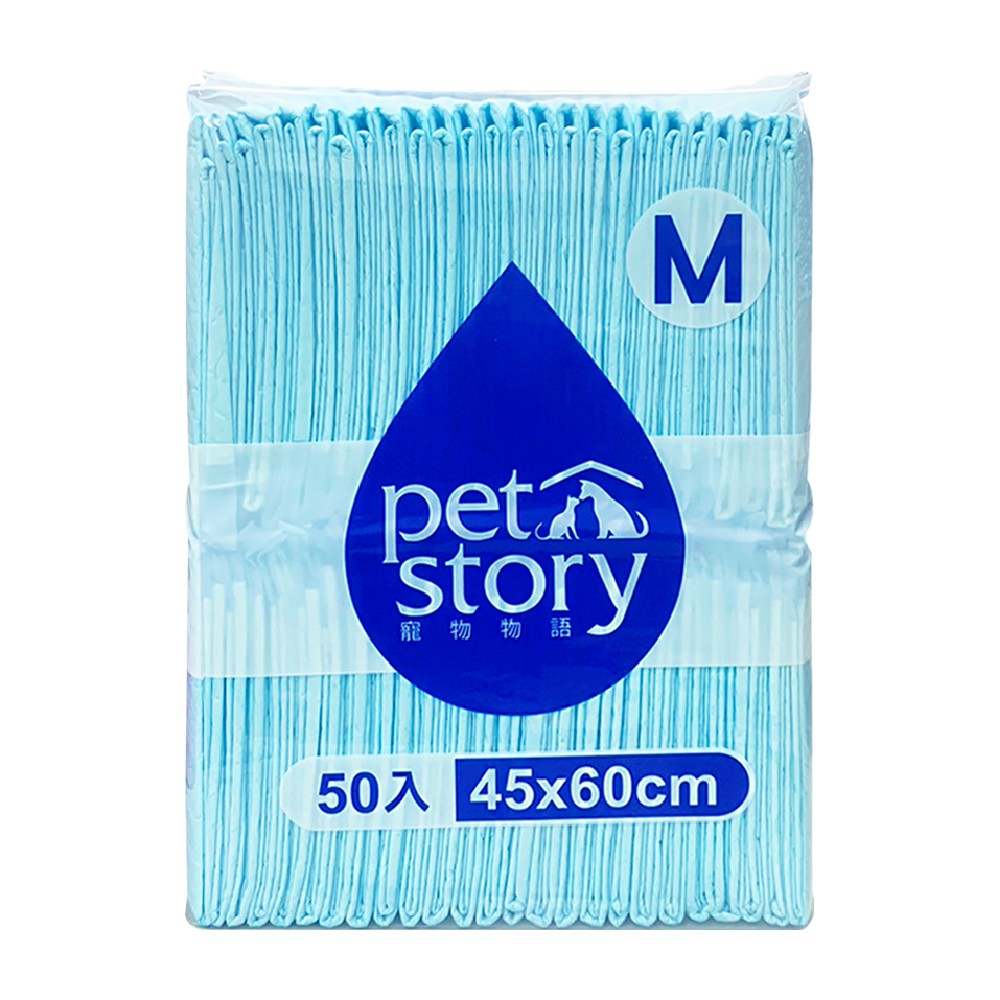 pet story 寵物物語 【8包組】寵物強力吸水厚尿布墊 M號/50入/45x60cm