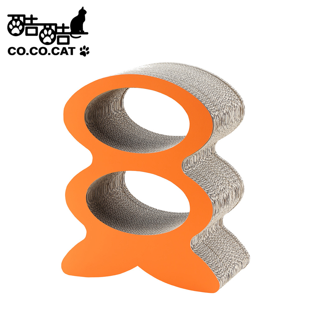 CO.CO.CAT 酷酷貓 魚骨公寓-100%台灣製貓抓板(隨機不挑色)