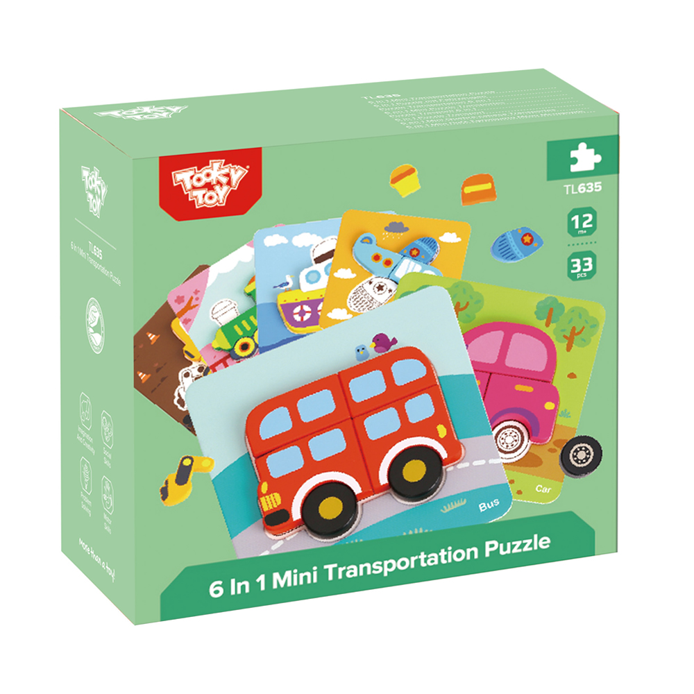 《 TOOKY TOY 》6合1認知交通工具篇遊戲組
