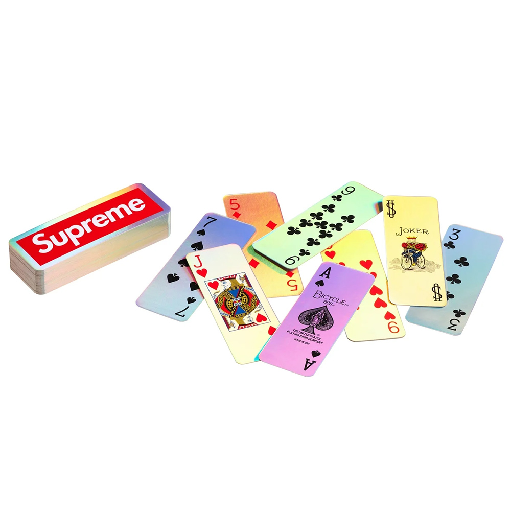 Supreme FW23 Week9 撲克牌 反光 絢彩 牌組 長版
