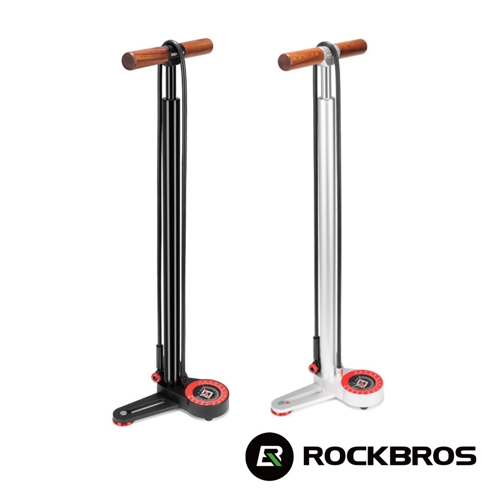 《ROCKBROS洛克兄弟》240PSI鋁合金立式打氣筒/美法兩用氣嘴(打氣筒/補胎/灌氣/自行車/單車)