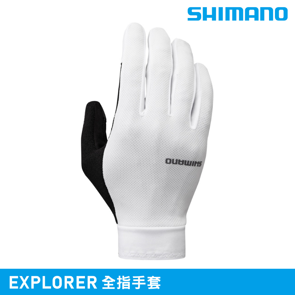 SHIMANO 禧瑪諾 全指手套 EXPLORER｜白色 XS-XL (可觸控螢幕 單車手套 自行車手套 城市綠洲)（其他規格）