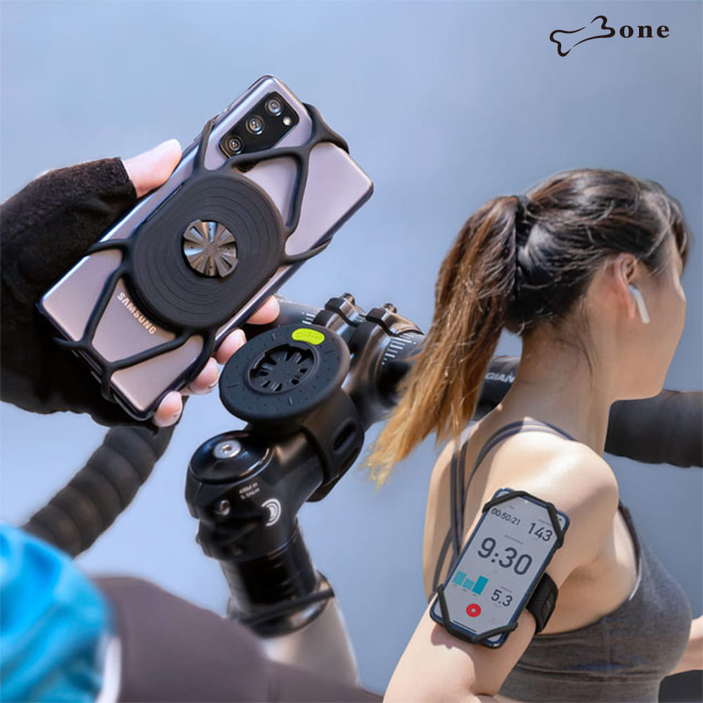 Bone 蹦克 / 單車+跑步手機綁接套組1代 - Garmin/Bryton (手機支架 自行車 導航 跑步 運動手臂套 通用尺寸)