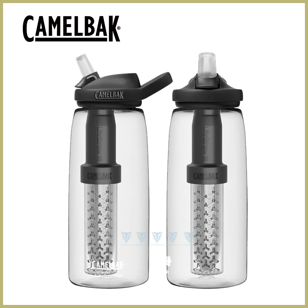 CamelBak  1000ml LifeStraw濾心 eddy+多水吸管水瓶RENEW 晶透白