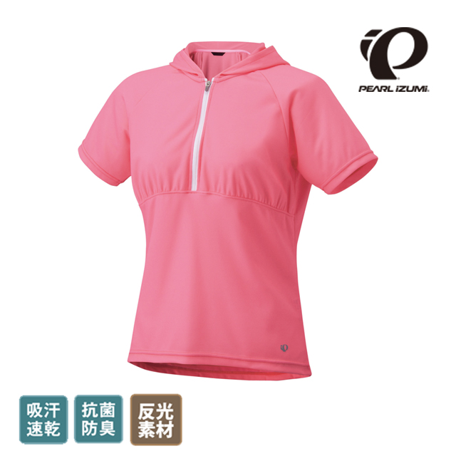 PEARL iZUMi 女休閒 DRY抗UV短車衣 2號 粉紅-W715-2