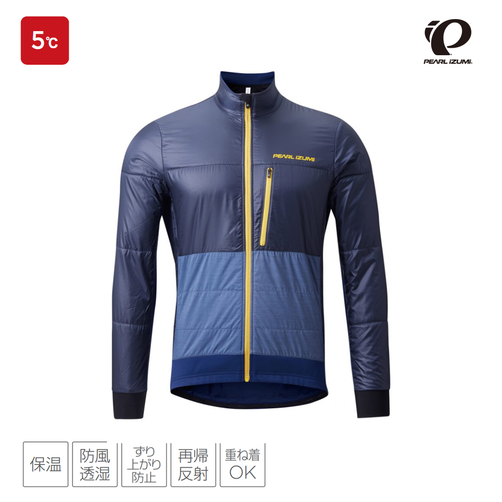 PEARL iZUMi 3700-BL-4 輕量 5度C 保暖防風長車衣 黑藍