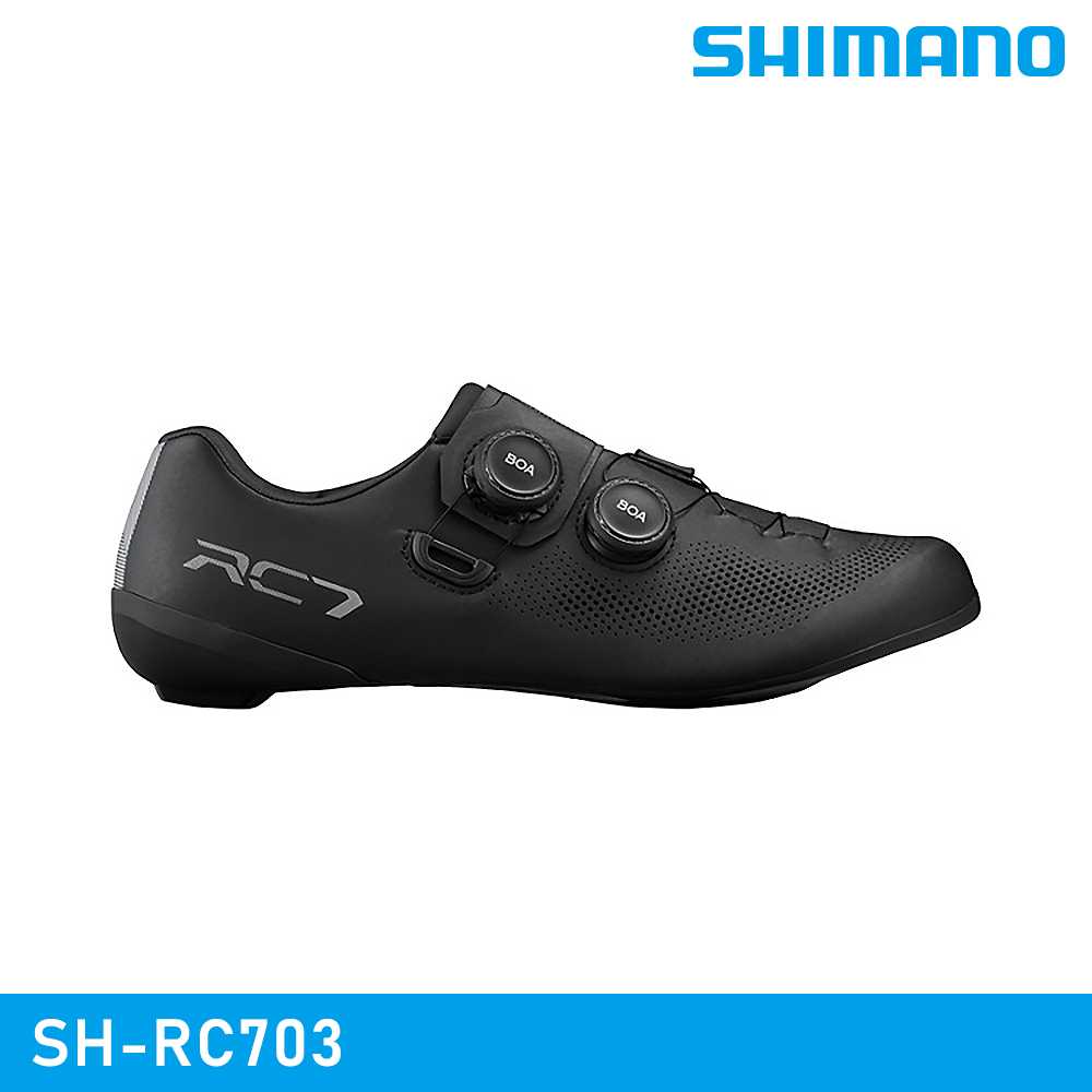 SHIMANO 禧瑪諾 【城市綠洲】 男 SPD-SL自行車卡鞋 SH-RC703 黑色 寬楦版 (EU38~50)