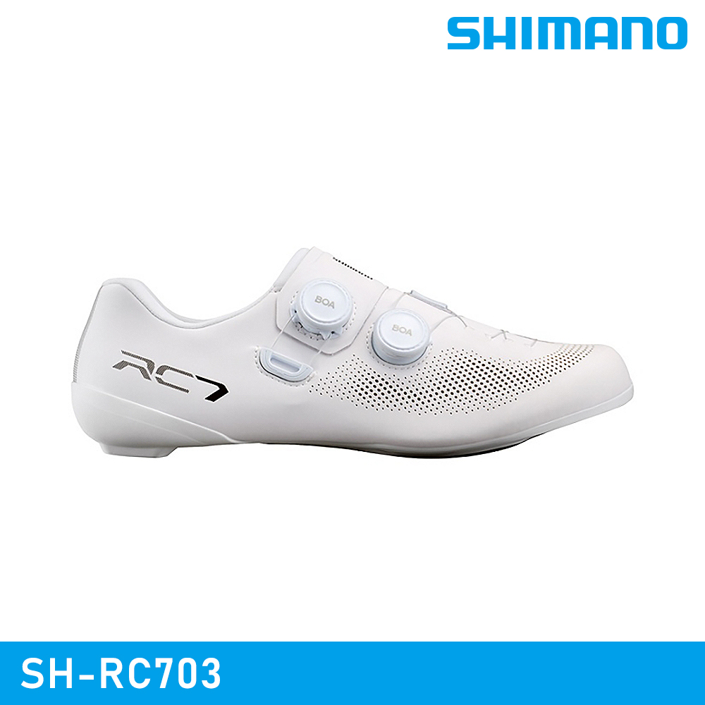 SHIMANO 禧瑪諾 【城市綠洲】 男 SPD-SL自行車卡鞋 SH-RC703 白'色 寬楦版 (EU38~50)