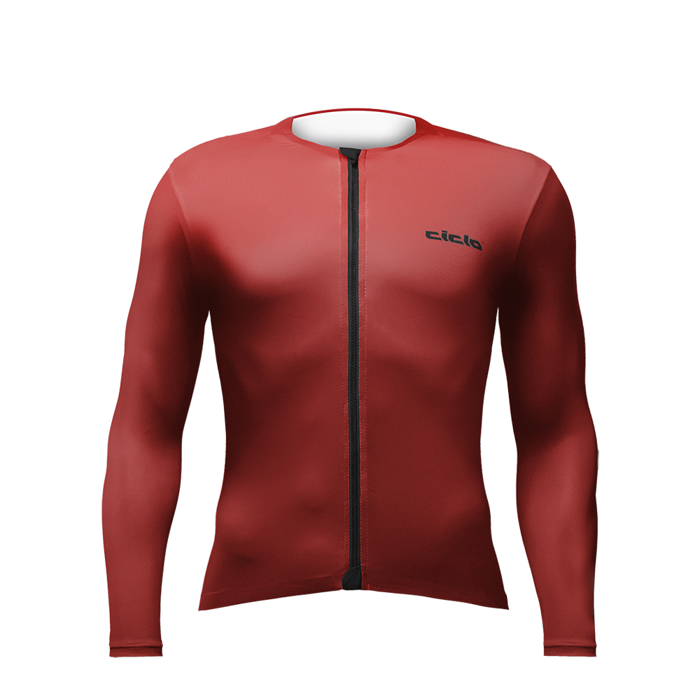 CICLO SLIM FIT JERSEY LS 長袖車衣 -時尚紅 男女款