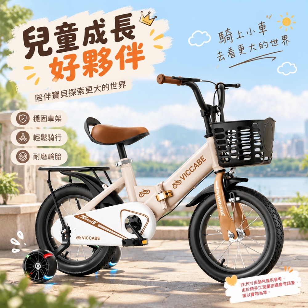 【伊達】自行車 腳踏車 單車 學騎童車 戶外腳踏車 可調座椅高度 附安全輔助輪 前置置物 練習騎車
