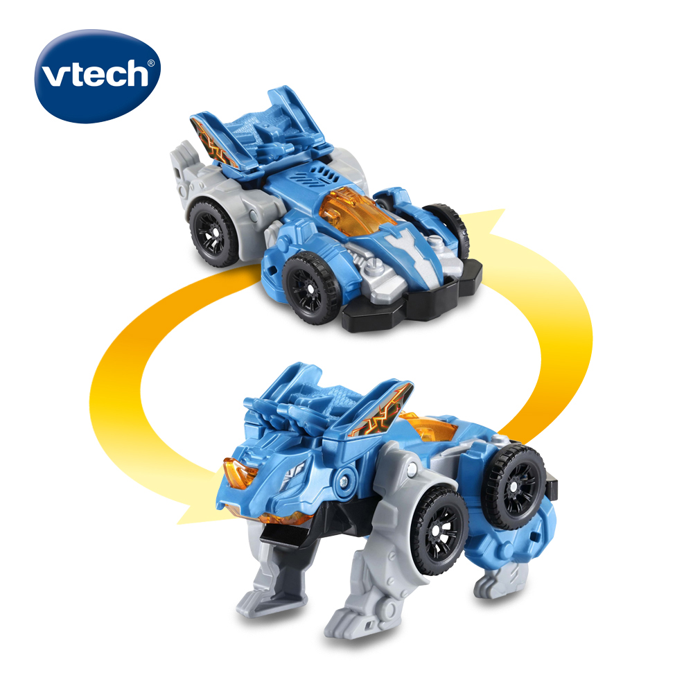Vtech 聲光變形恐龍車-三角龍-圖摩爾