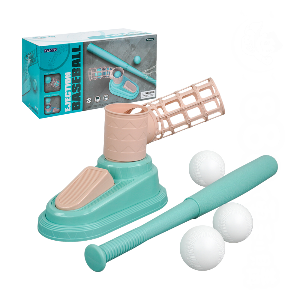 888ezgo 888便利購 腳踩式彈跳棒球發球機(附伸縮球棒+3顆球)(室內室外露營遊戲)(8060)