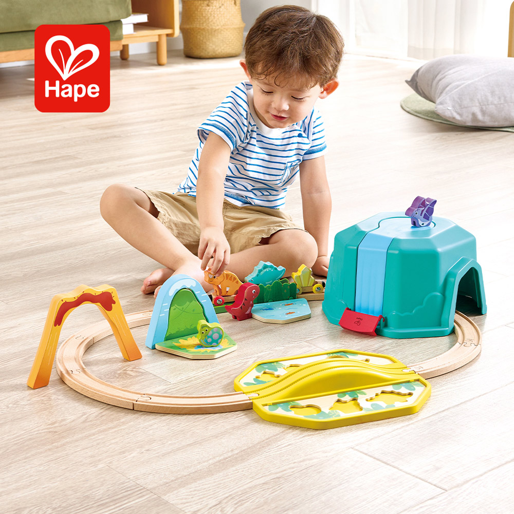 Hape 恐龍世界火車玩具盒組合
