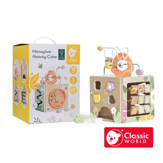 Classic world 德國客來喜經典木玩■花園蜜蜂六面撥珠《20192》